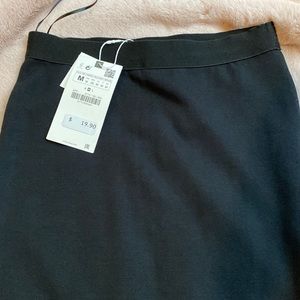 Zara midi seamless skirt with elastic waistband black